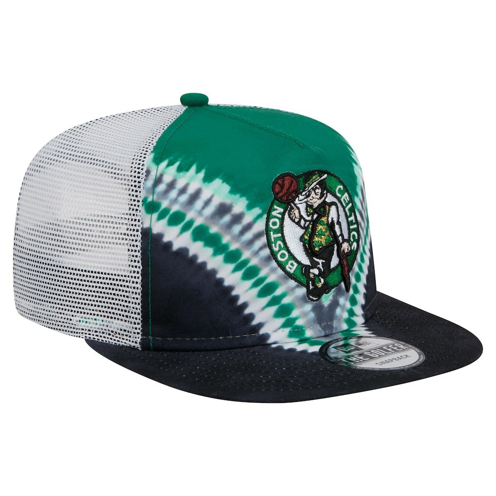Boston Celtics Throwback Dye Golfer Snapback Hat Black/Kelly Green - New Era outlet