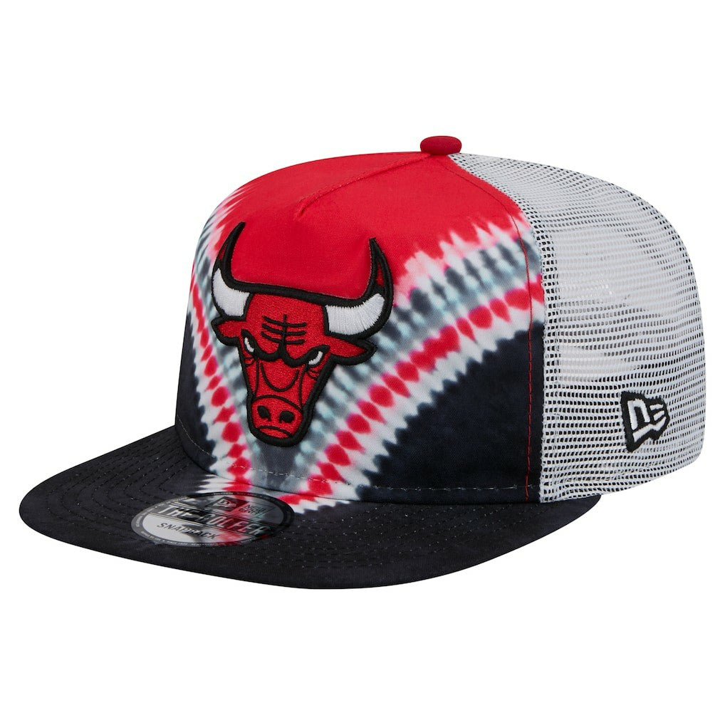 Chicago Bulls Throwback Dye Golfer Snapback Hat Black/Red - New Era