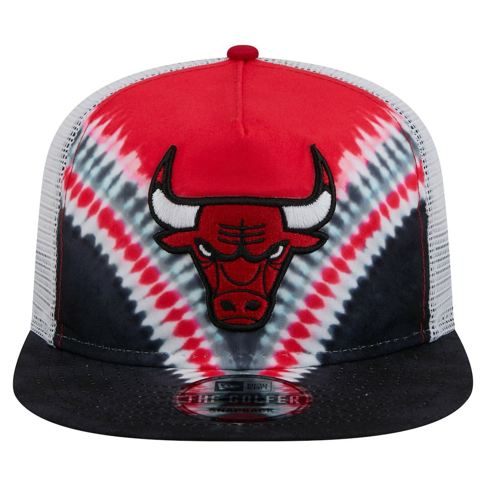 Chicago Bulls Throwback Dye Golfer Snapback Hat Black/Red - New Era