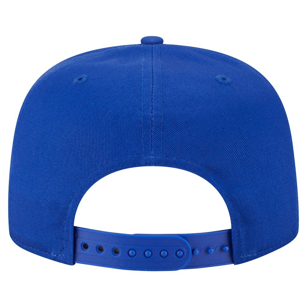 Golden State Warriors Team Text Golfer Snapback Hat Royal - New Era