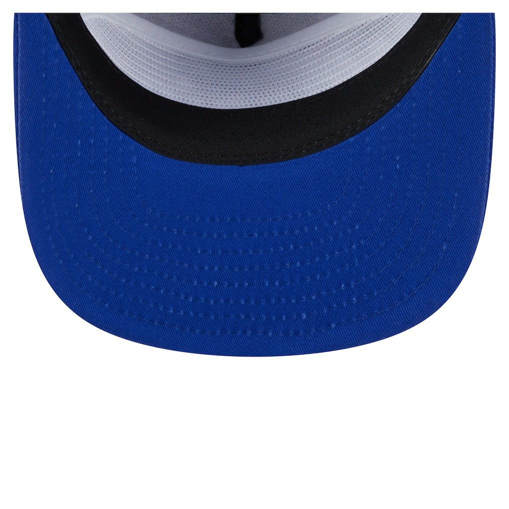 Golden State Warriors Team Text Golfer Snapback Hat Royal - New Era