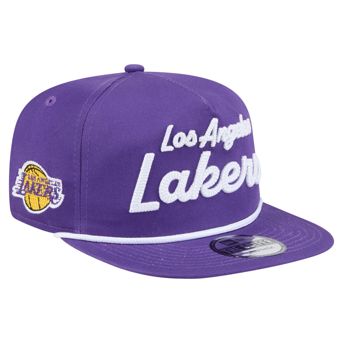 Los Angeles Lakers Team Text Golfer Snapback Hat Purple - New Era