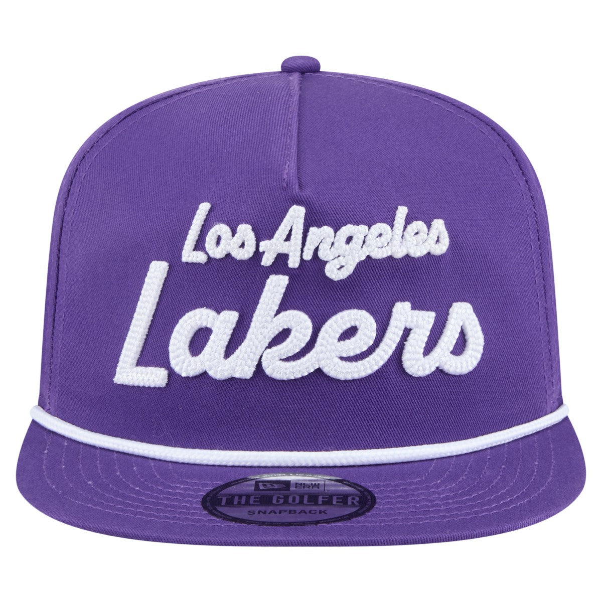 Los Angeles Lakers Team Text Golfer Snapback Hat Purple - New Era