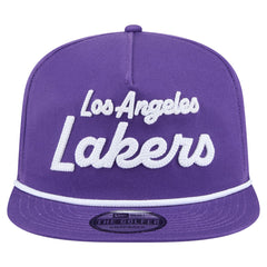 Los Angeles Lakers Team Text Golfer Snapback Hat Purple - New Era