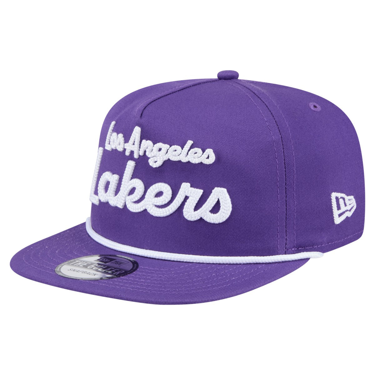 Los Angeles Lakers Team Text Golfer Snapback Hat Purple - New Era