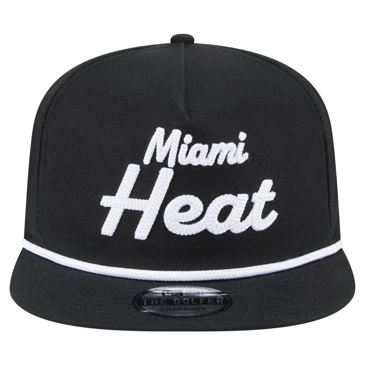 Miami Heat Team Text Golfer Snapback Hat Black - New Era