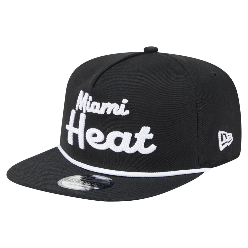 Miami Heat Team Text Golfer Snapback Hat Black - New Era