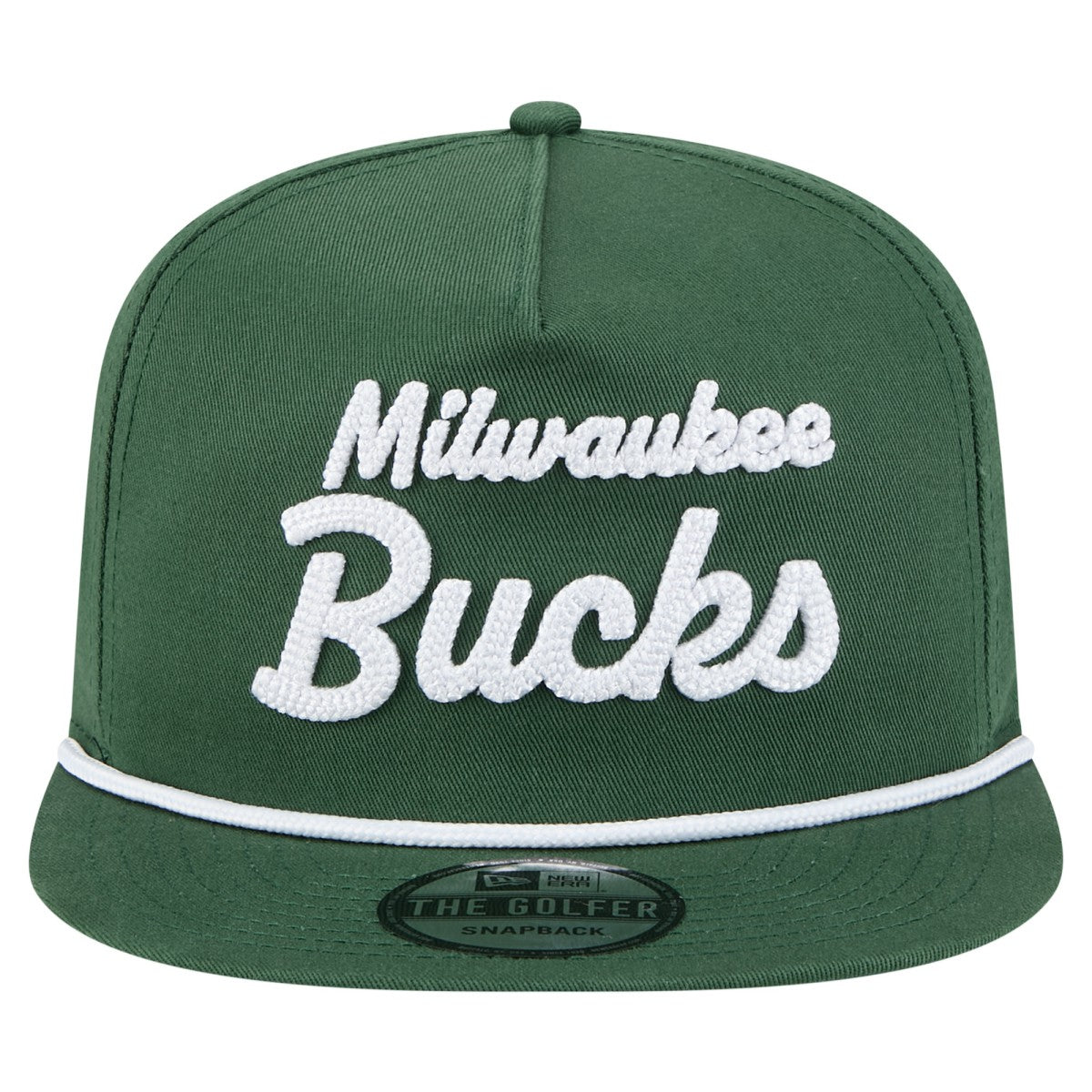 Milwaukee Bucks Team Text Golfer Snapback Hat Hunter Green - New Era