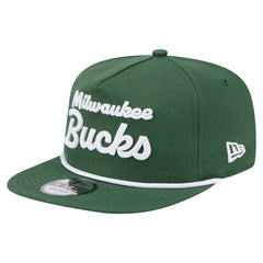 Milwaukee Bucks Team Text Golfer Snapback Hat Hunter Green - New Era