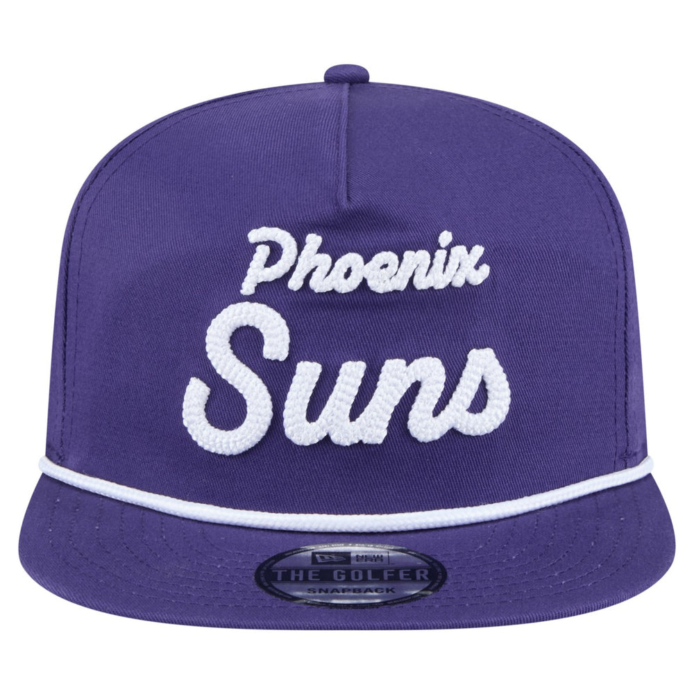 Phoenix Suns Team Text Golfer Snapback Hat Purple - New Era