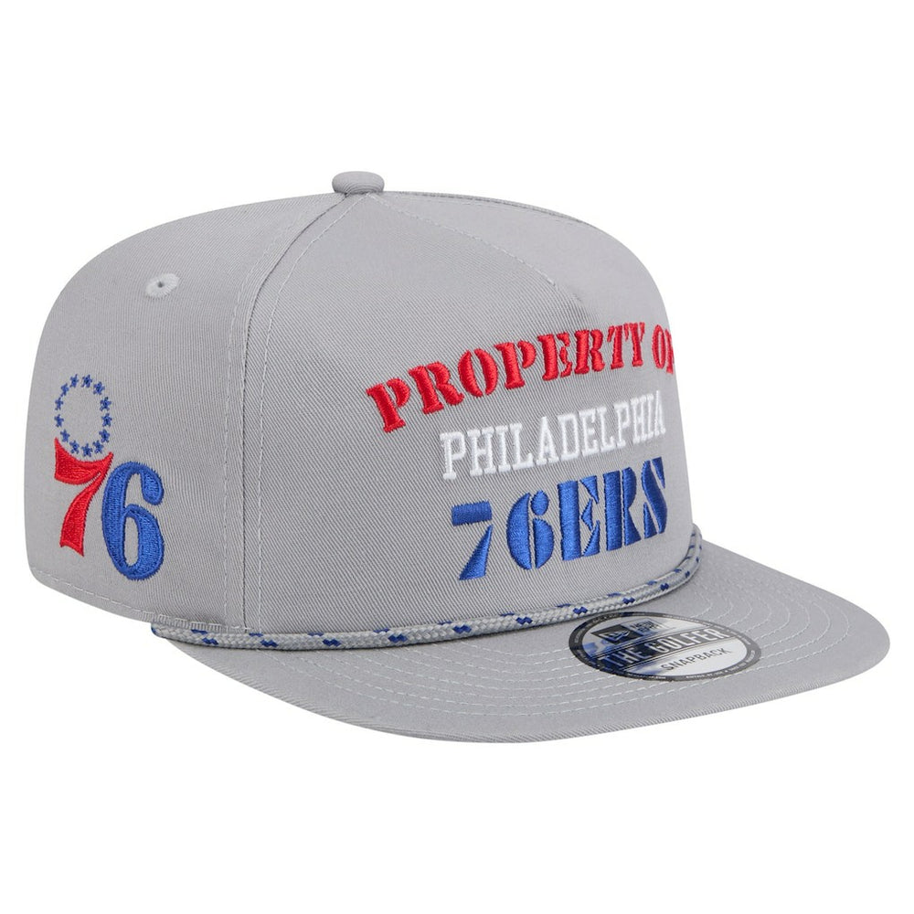 Philadelphia 76ers Throwback Property Of Golfer Snapback Hat Gray - New Era
