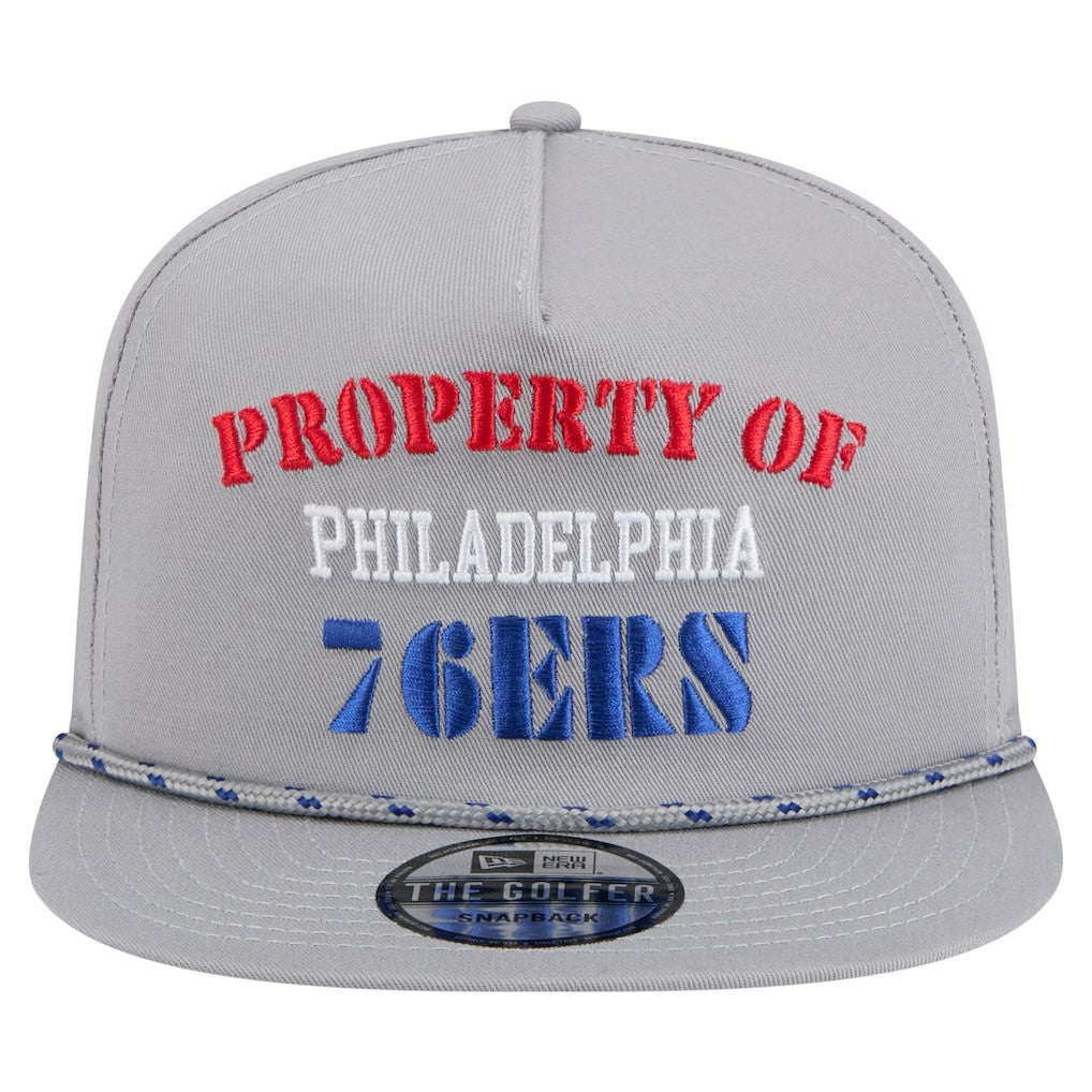 Philadelphia 76ers Throwback Property Of Golfer Snapback Hat Gray - New Era