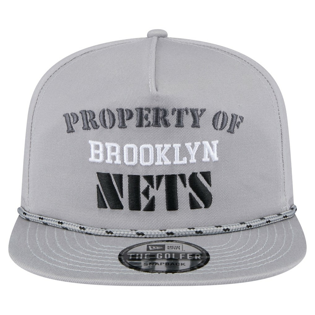 Brooklyn Nets Throwback Property Of Golfer Snapback Hat Gray - New Era