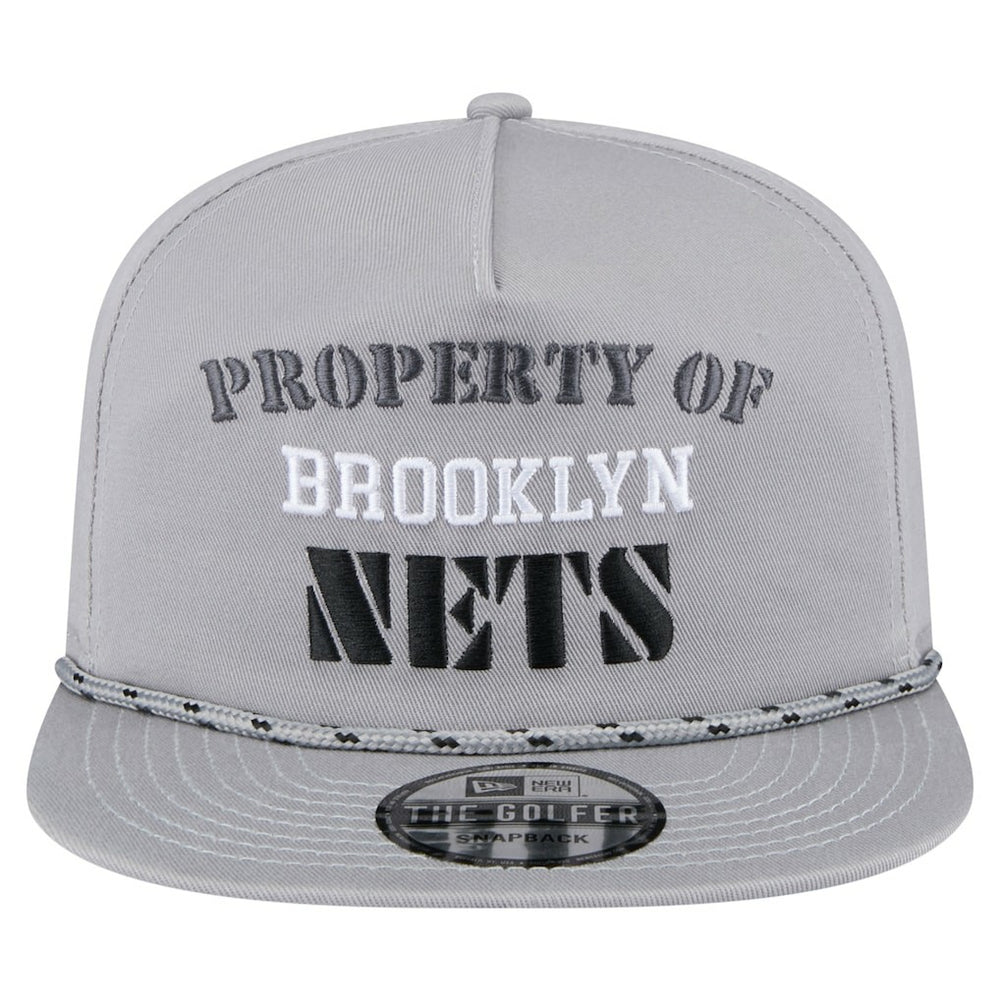 Brooklyn Nets Throwback Property Of Golfer Snapback Hat Gray - New Era