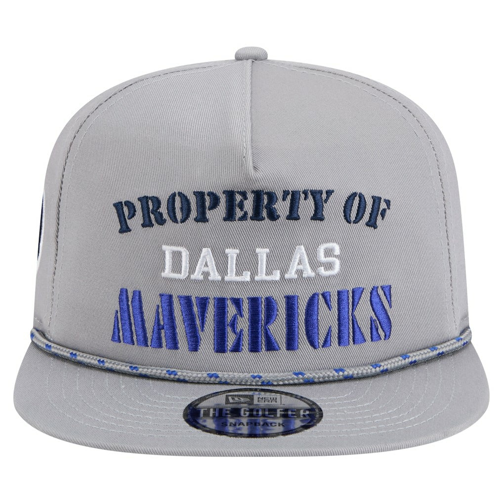 Dallas Mavericks Throwback Property Of Golfer Snapback Hat Gray - New Era