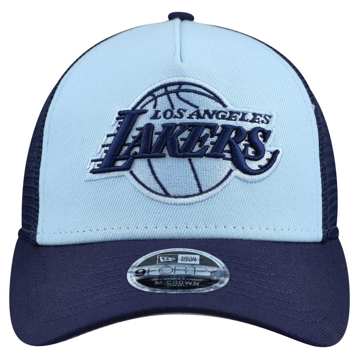Los Angeles Lakers Youth Colorpack 9FORTY A-Frame Trucker Adjustable Hat Light Blue - New Era