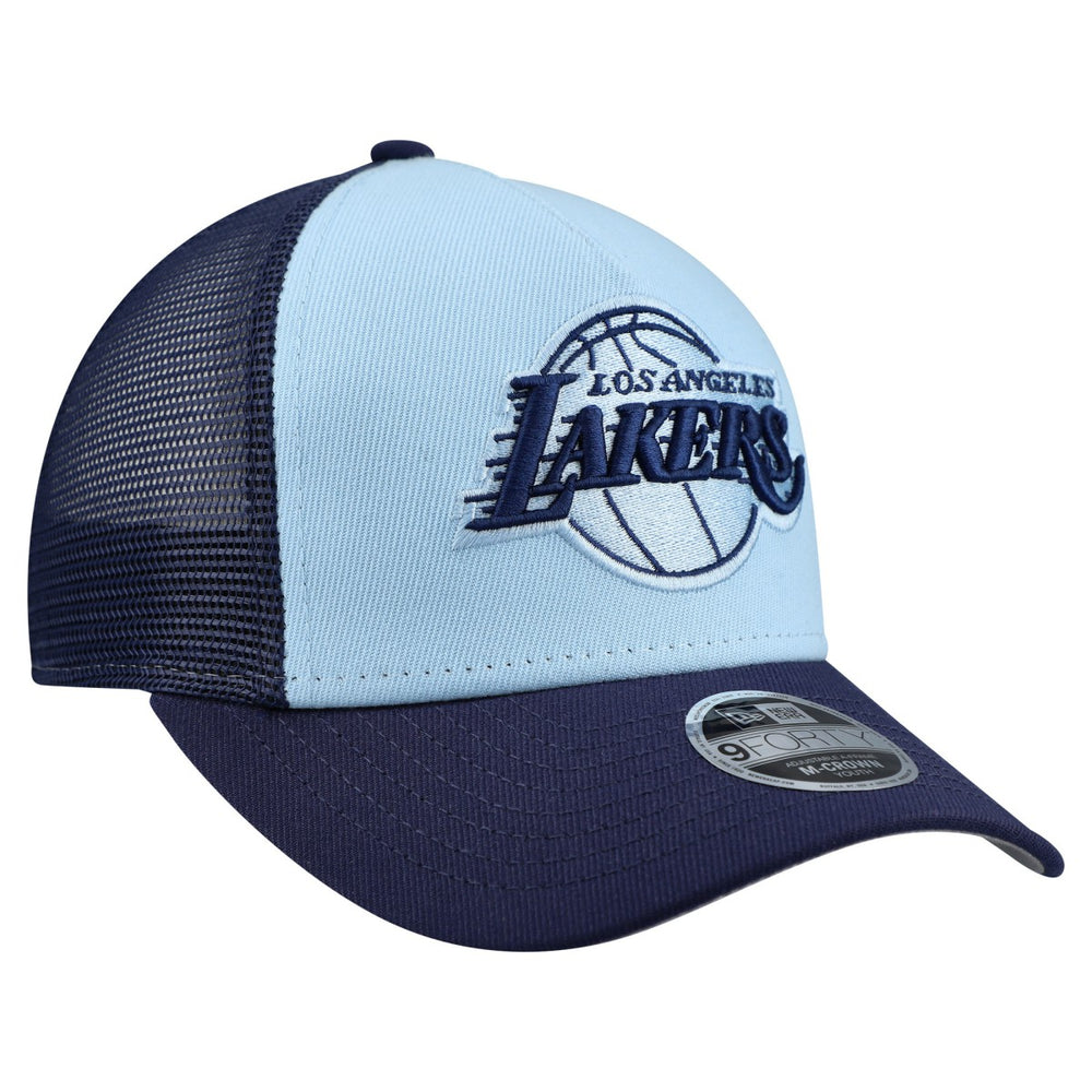 Los Angeles Lakers Youth Colorpack 9FORTY A-Frame Trucker Adjustable Hat Light Blue - New Era