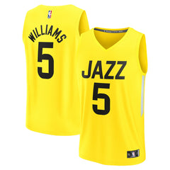 Cody Williams Utah Jazz 2024 NBA Draft Fast Break Player Jersey Icon Edition Yellow - Fanatics