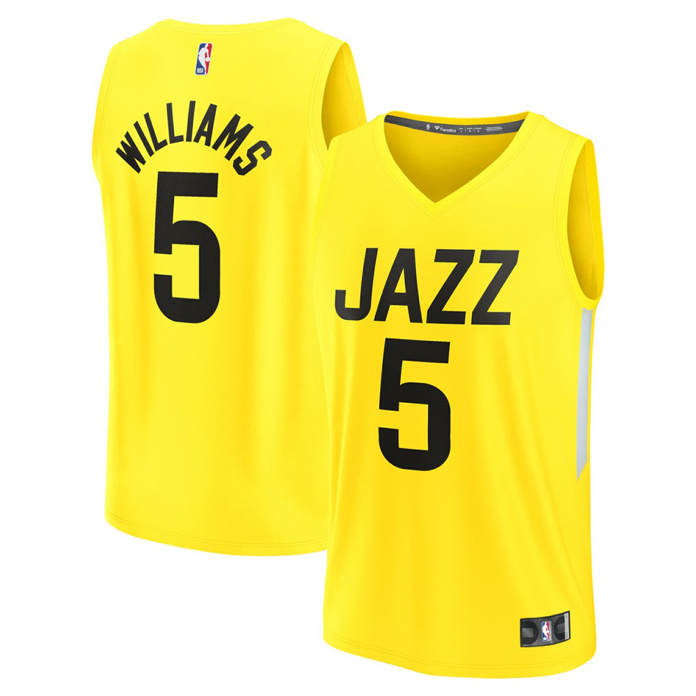 Cody Williams Utah Jazz Youth 2024 NBA Draft Fast Break Player Jersey Icon Edition Yellow - Fanatics