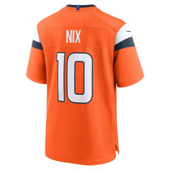 Bo Nix Denver Broncos Youth Game Jersey - Orange Jerseys