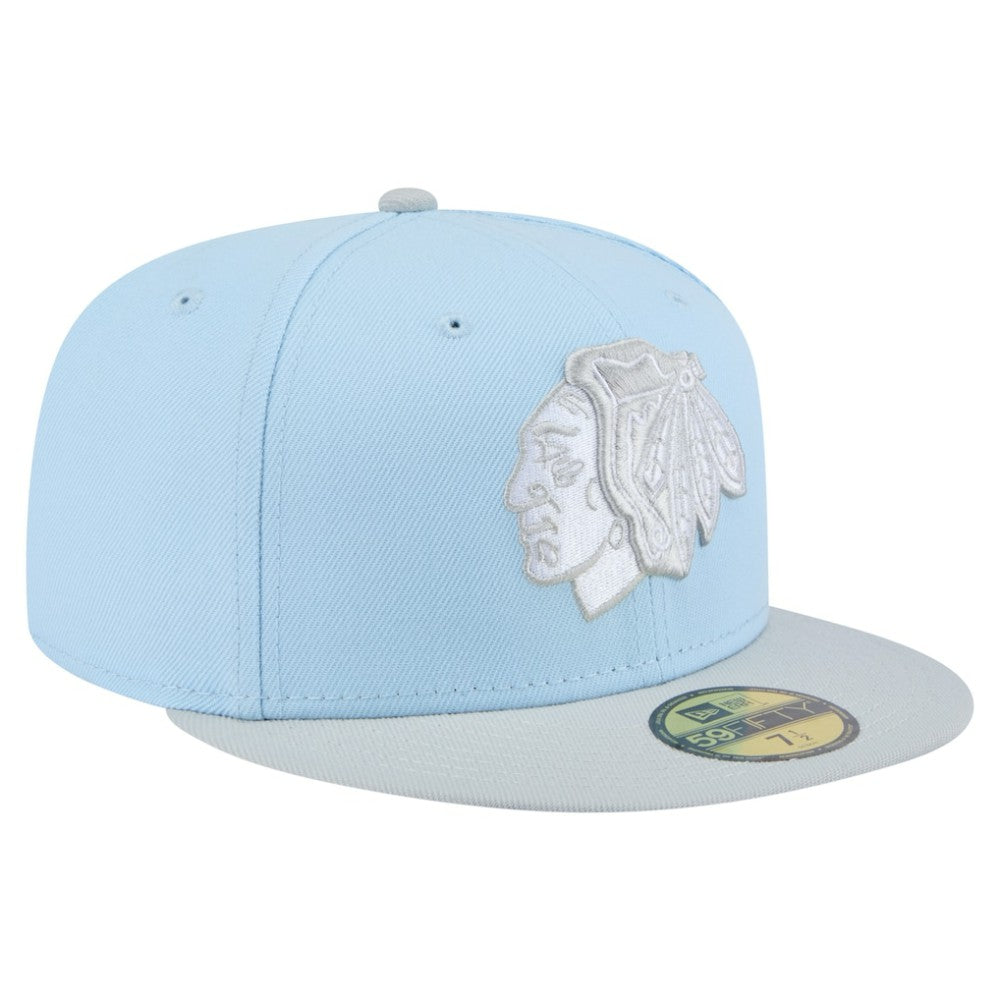 Chicago Blackhawks New Era Color Pack Two-Tone 59FIFTY Fitted Hat - Light Blue/Gray | US 201912231