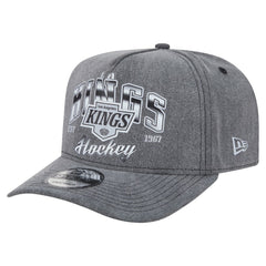 Los Angeles Kings New Era Throwback Washed A-Frame Pre-Curved 9FIFTY Snapback Hat - Charcoal | US 201912299