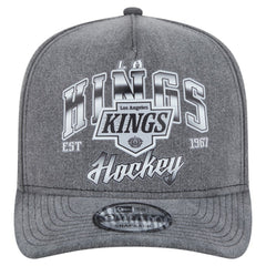 Los Angeles Kings New Era Throwback Washed A-Frame Pre-Curved 9FIFTY Snapback Hat - Charcoal | US 201912299