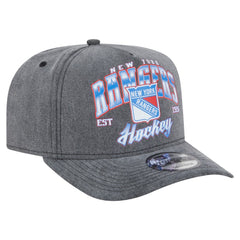 New York Rangers New Era Throwback Washed A-Frame Pre-Curved 9FIFTY Snapback Hat - Charcoal | US 201912303