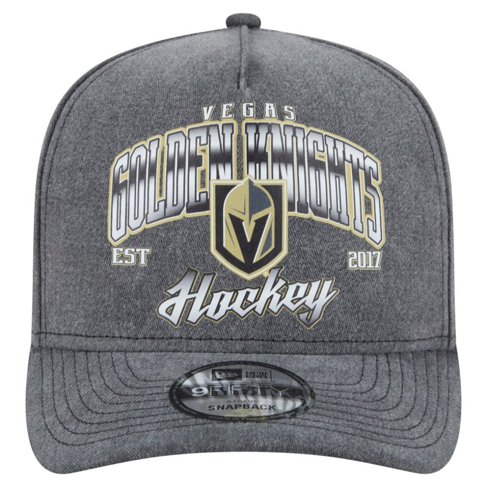 Vegas Golden Knights New Era Throwback Washed A-Frame Pre-Curved 9FIFTY Snapback Hat - Charcoal | US 201912309