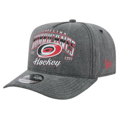 Carolina Hurricanes New Era Throwback Washed A-Frame Pre-Curved 9FIFTY Snapback Hat - Charcoal | US 201912312