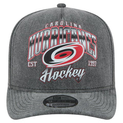 Carolina Hurricanes New Era Throwback Washed A-Frame Pre-Curved 9FIFTY Snapback Hat - Charcoal | US 201912312