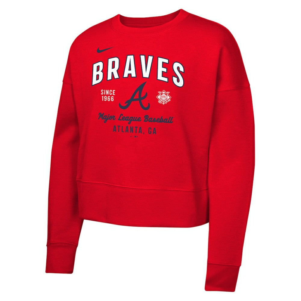 Atlanta Braves Nike Girls Youth Fleece Sweatshirt - Red Sweatshirts