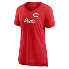 Cincinnati Reds Women's Practice Time Tri-Blend T-Shirt - Red T-shirts