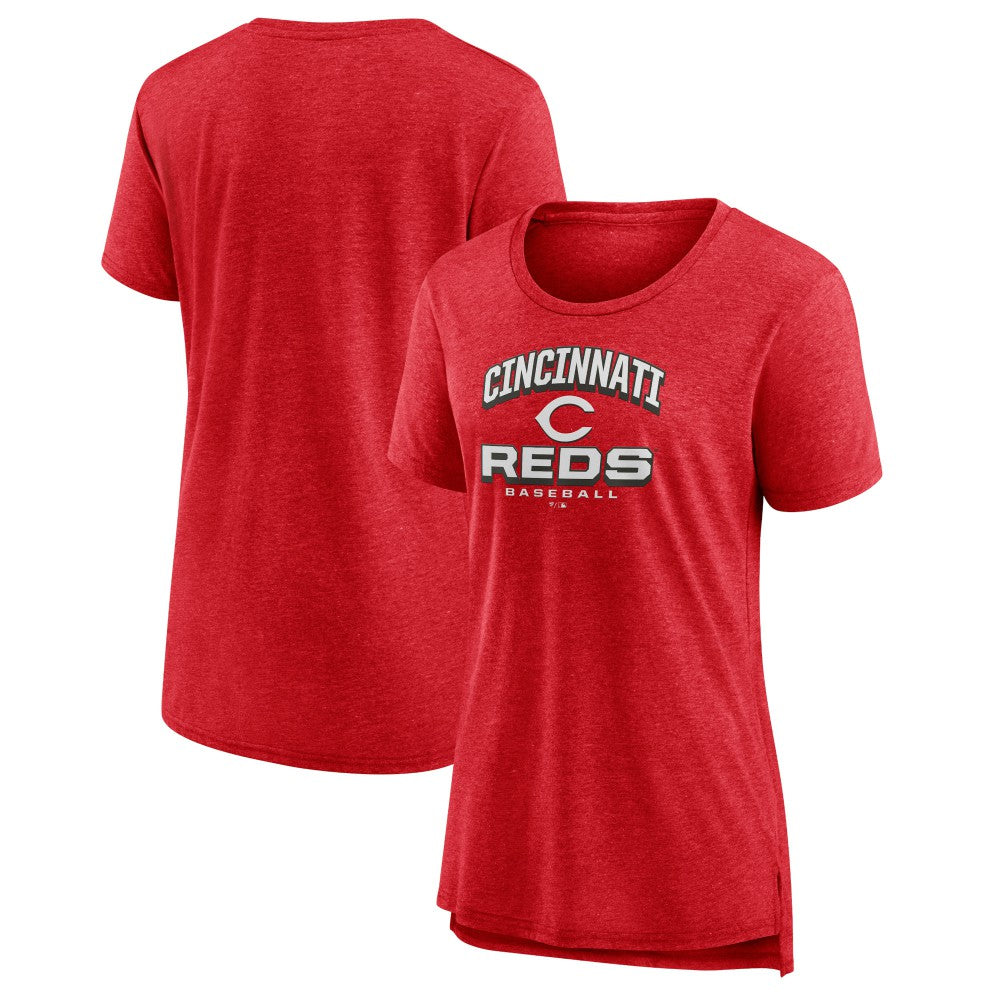 Cincinnati Reds Women's Arch Tri-Blend T-Shirt - Red T-shirts