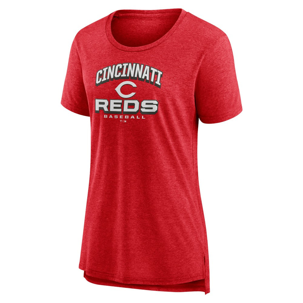 Cincinnati Reds Women's Arch Tri-Blend T-Shirt - Red T-shirts