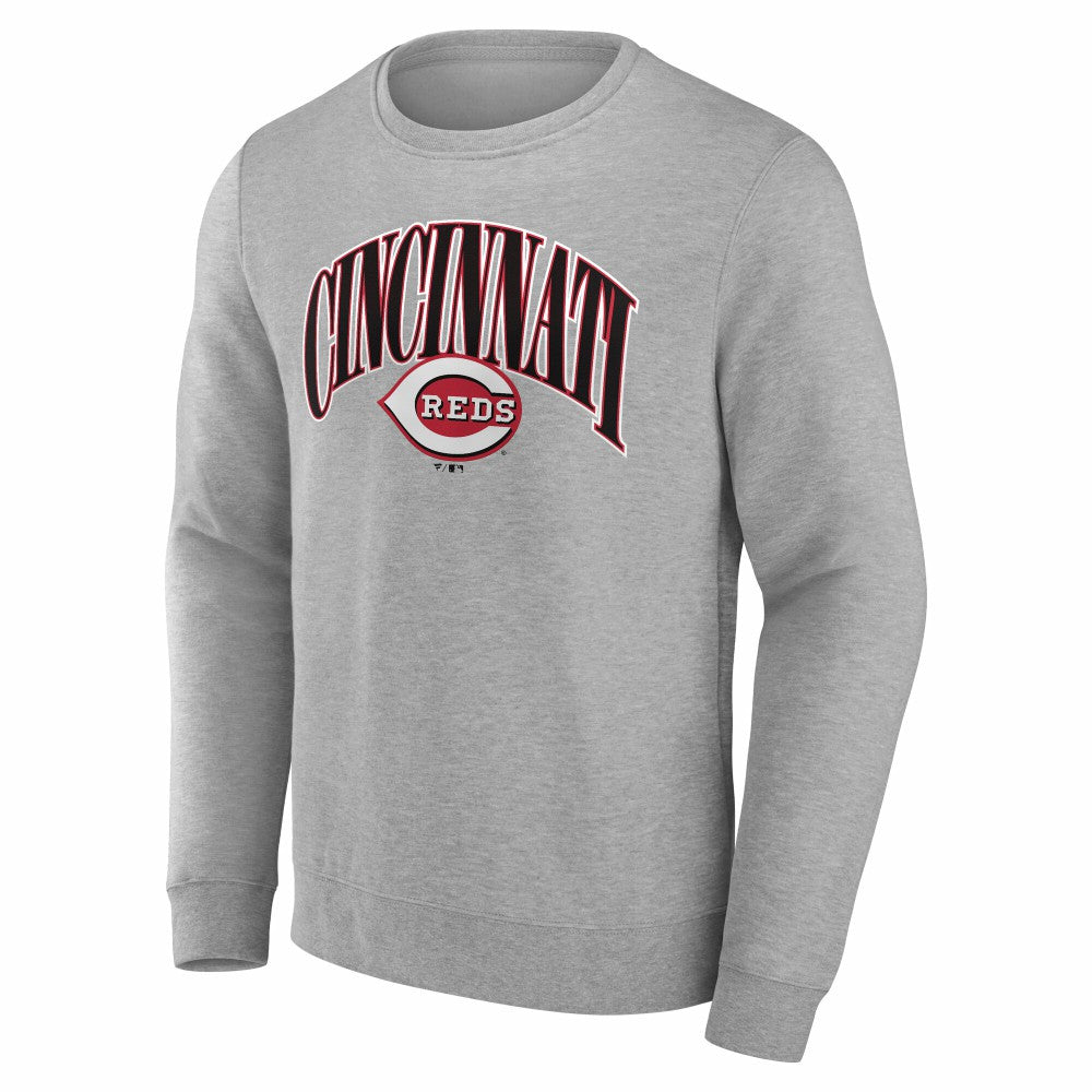 Cincinnati Reds Arch Pullover Sweatshirt - Gray Pullover
