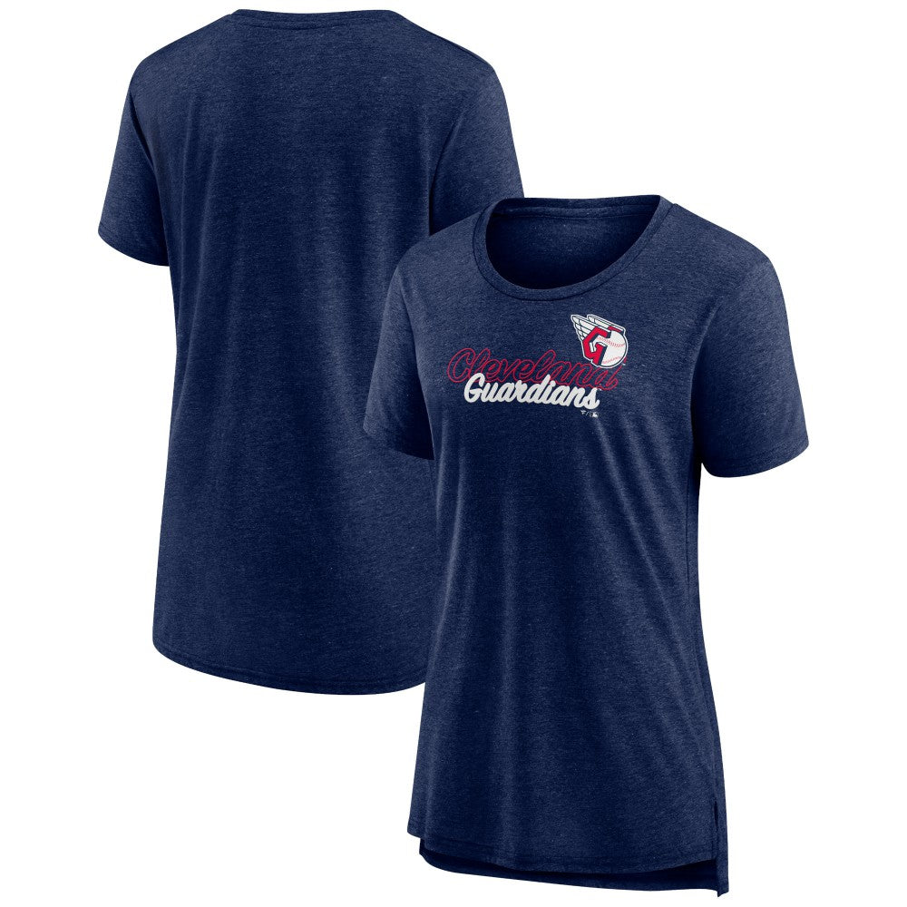 Cleveland Guardians Women's Practice Time Tri-Blend T-Shirt - Navy T-shirts