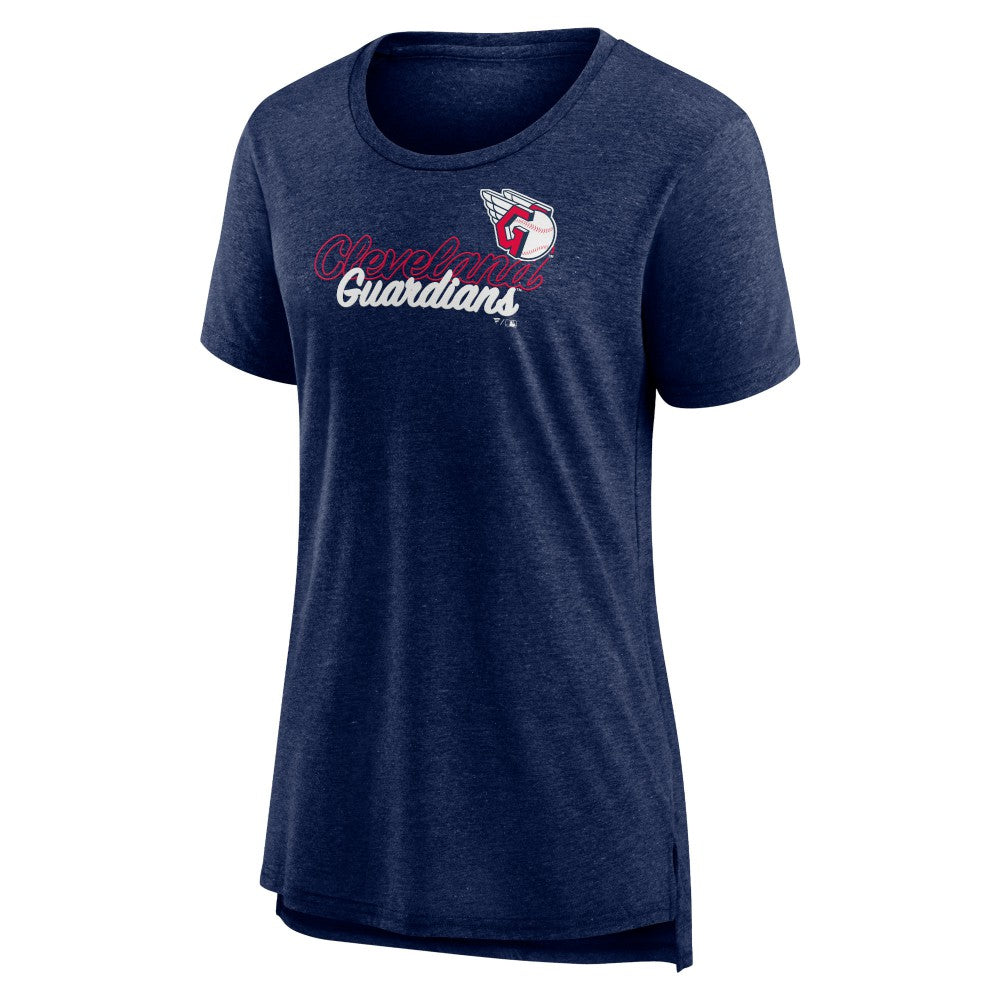 Cleveland Guardians Women's Practice Time Tri-Blend T-Shirt - Navy T-shirts
