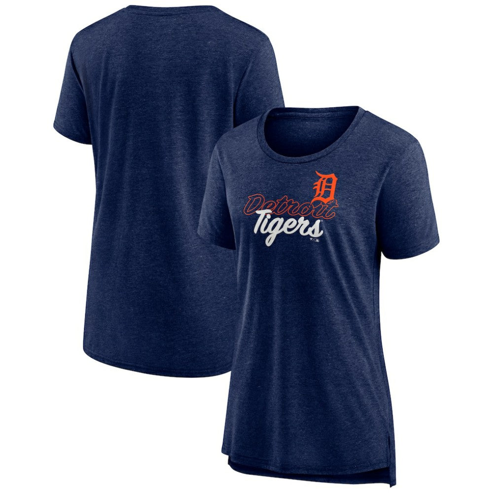 Detroit Tigers Women's Practice Time Tri-Blend T-Shirt - Navy T-shirts