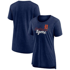Detroit Tigers Women's Practice Time Tri-Blend T-Shirt - Navy T-shirts