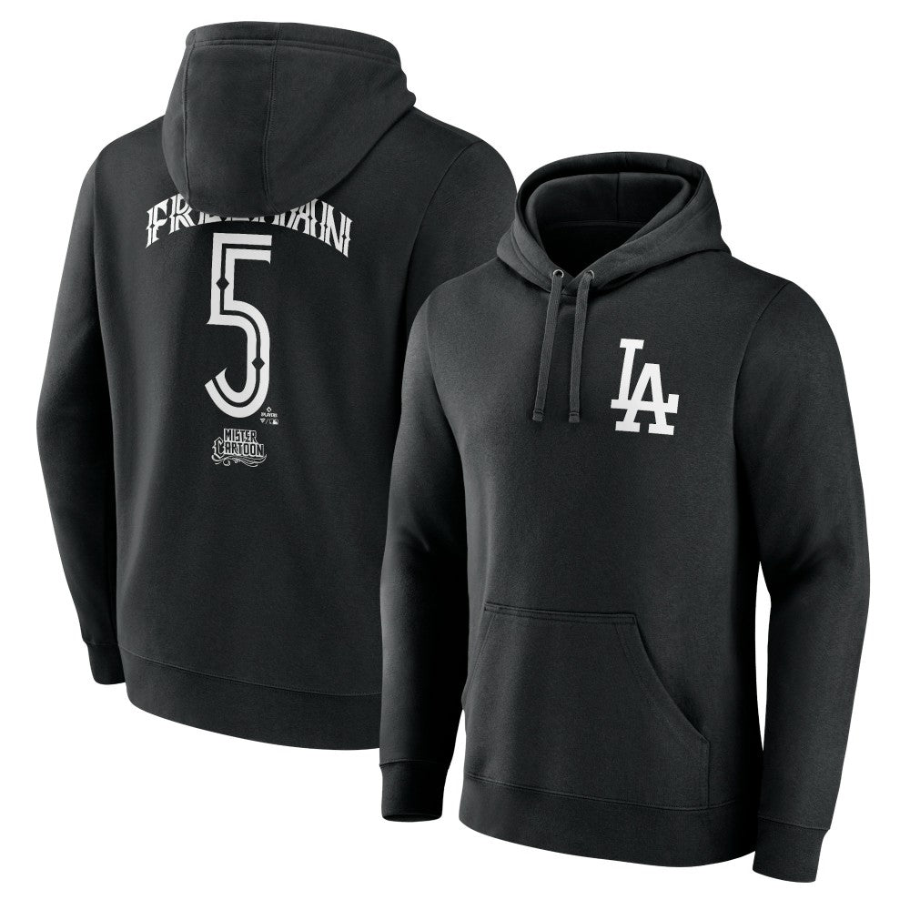 Freddie Freeman Los Angeles Dodgers Mister Cartoon Name & Number Pullover Hoodie - Black Hoodies