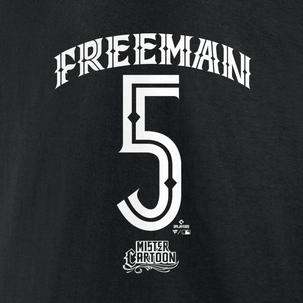 Freddie Freeman Los Angeles Dodgers Mister Cartoon Name & Number T-Shirt - Black T-shirts