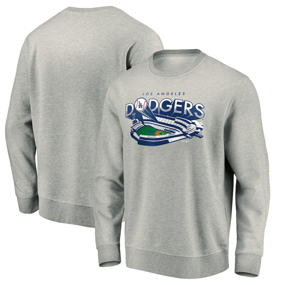 Los Angeles Dodgers Heater Pullover Sweatshirt - Gray Pullover