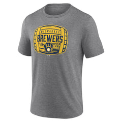 Milwaukee Brewers Barrel Tri-Blend T-Shirt - Heather Gray T-shirts