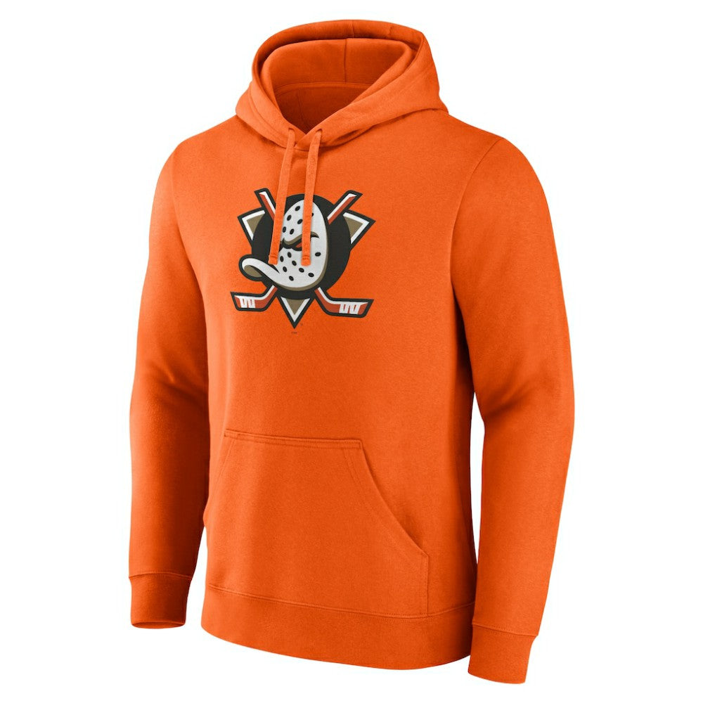 Anaheim Ducks Fanatics Primary Logo Fleece Pullover Hoodie - Orange | US 201915596