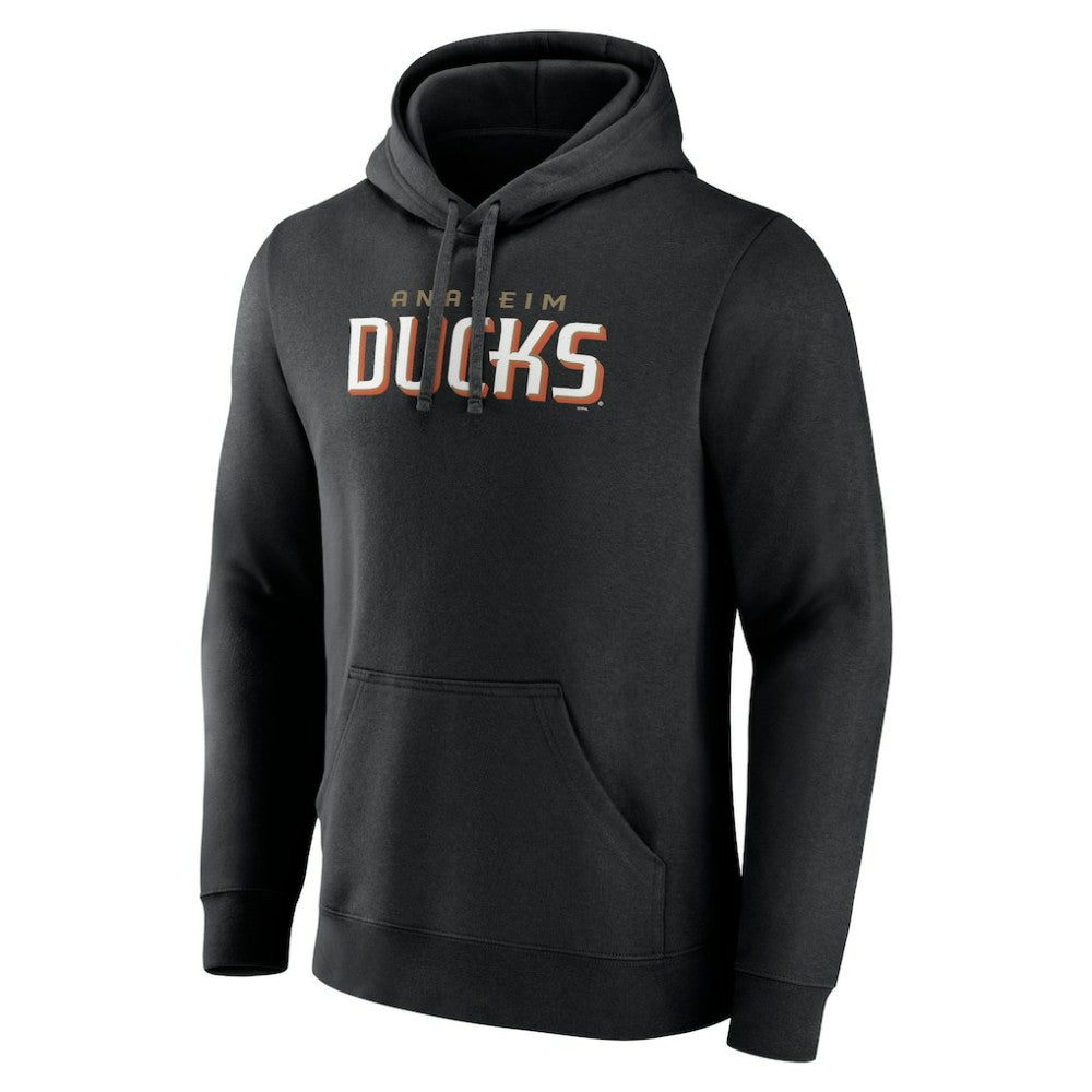 Anaheim Ducks Fanatics Wordmark Logo Fleece Pullover Hoodie - Black | US 201915604
