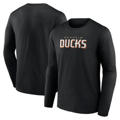 Anaheim Ducks Fanatics Wordmark Logo Long Sleeve T-Shirt - Black | US 201915610
