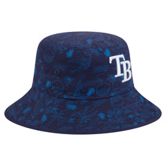 Tampa Bay Rays New Era 2025 Spring Training All Over Print Bucket Hat - Navy Hats