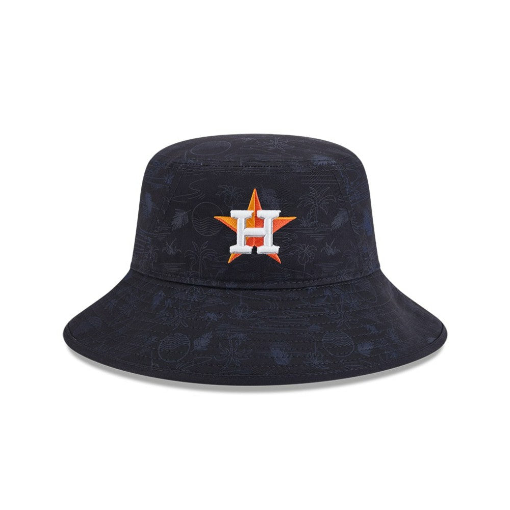 Houston Astros New Era Youth 2025 Spring Training All Over Print Bucket Hat - Navy Hats