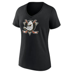 Anaheim Ducks Women's Primary Logo V-Neck T-Shirt – Black | US 201921984
